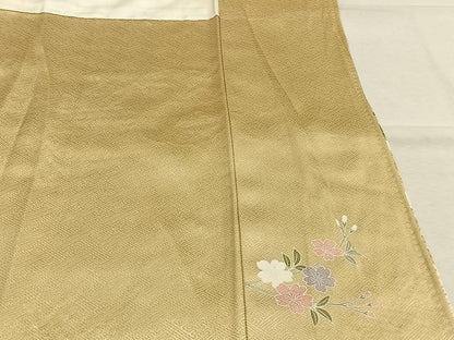 平和屋着物●訪問着　絞り　駒刺繍　雪輪花文　暈し染め　金銀彩　正絹　逸品　AABM4097fy