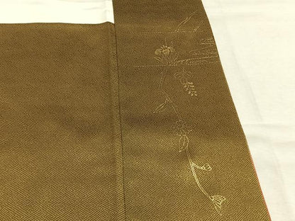 平和屋着物●訪問着　地紙花鳥文　暈し染め　金彩　正絹　逸品　AABM4098fy