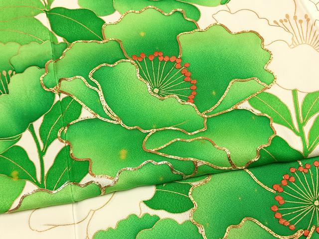 平和屋着物●豪華振袖　駒刺繍　草花文　金彩　正絹　逸品　AABM4100fy