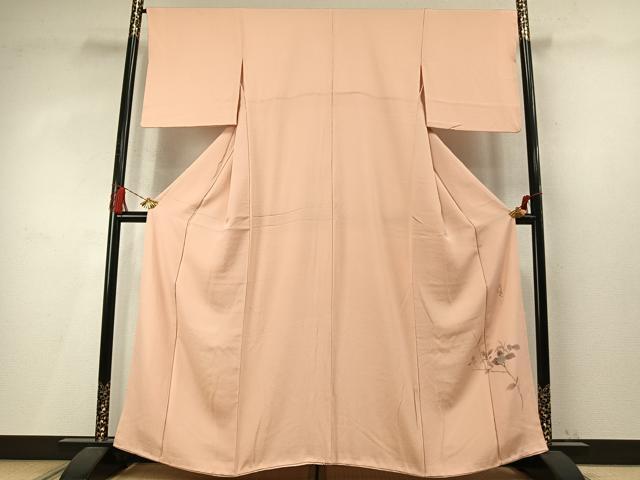 平和屋着物●上質な色無地　作家物　洗柿色　正絹　逸品　AABM4106fy