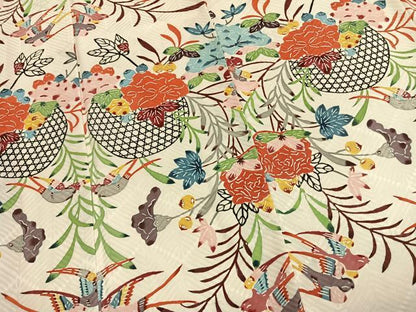 平和屋着物●豪華振袖　紅型　花鳥文　やまと誂製　正絹　逸品　AABM4115fy