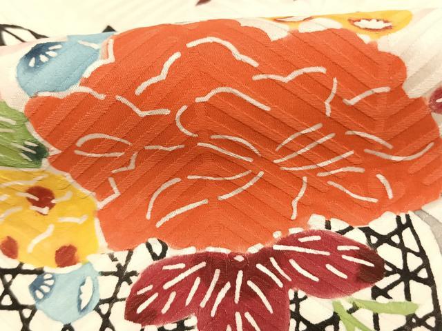 平和屋着物●豪華振袖　紅型　花鳥文　やまと誂製　正絹　逸品　AABM4115fy