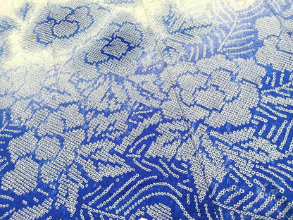 平和屋着物●豪華振袖　総絞り　草花文　暈し染め　正絹　逸品　AABM4117fy