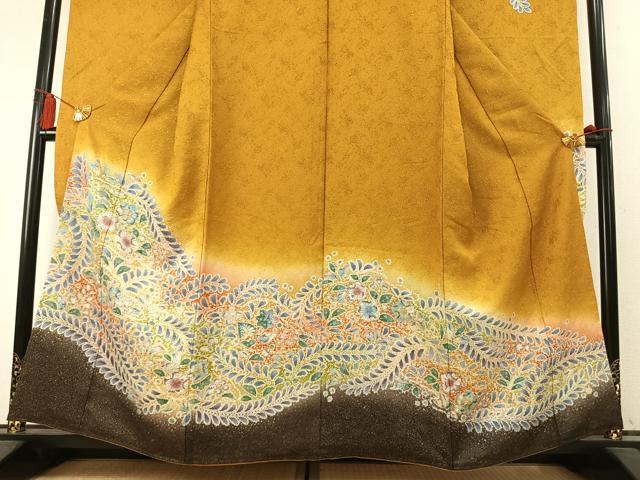 平和屋着物●豪華振袖　絞り　辻が花　暈し染め　金通し地　正絹　逸品　AABM4119fy