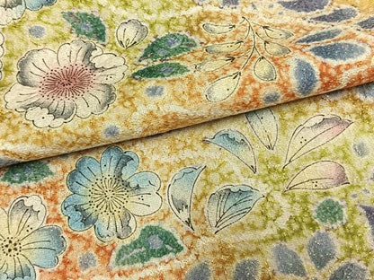 平和屋着物●豪華振袖　絞り　辻が花　暈し染め　金通し地　正絹　逸品　AABM4119fy