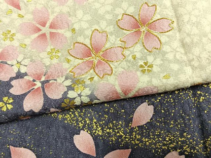 平和屋着物●豪華振袖　駒刺繍　流水舞桜文　暈し染め　金彩　銀通し地　正絹　逸品　AABM4121fy