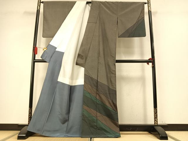 平和屋着物●本場大島紬　訪問着　抽象文様　正絹　逸品　AABM4122fy