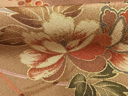 平和屋着物●訪問着　草花文　暈し染め　金彩　正絹　逸品　AABM4123fy