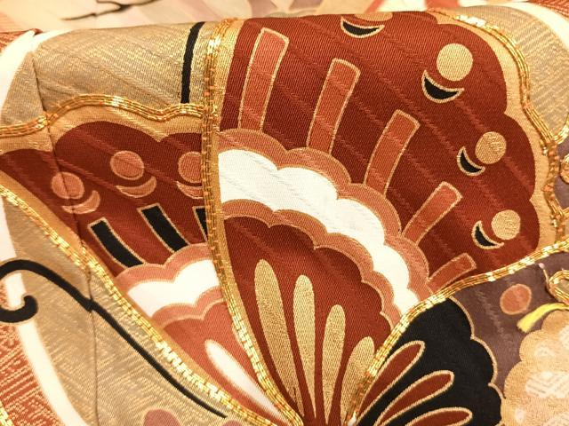 平和屋着物●豪華振袖　駒刺繍　花蝶丸文　暈し染め　金彩　正絹　逸品　AABM4133fy