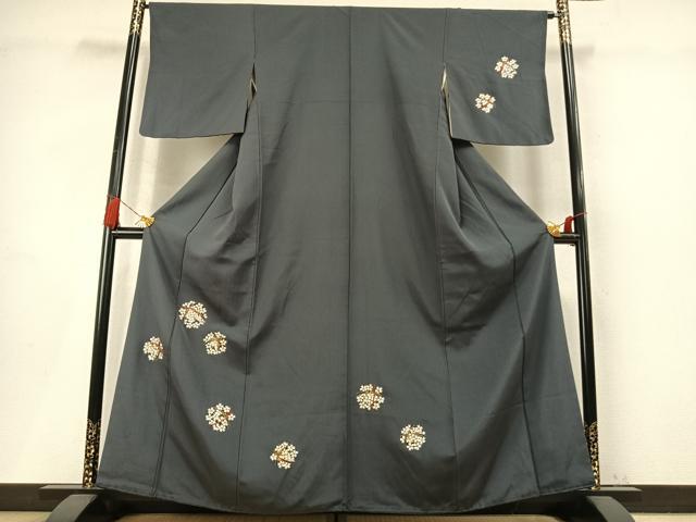 平和屋着物●訪問着　総刺繍　駒刺繍　舞桜文　金彩　正絹　逸品　AABM4137fy