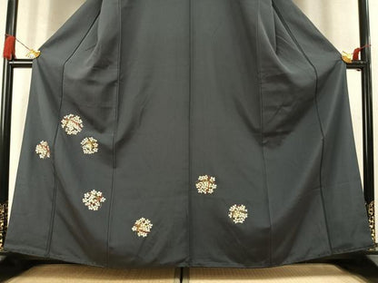 平和屋着物●訪問着　総刺繍　駒刺繍　舞桜文　金彩　正絹　逸品　AABM4137fy