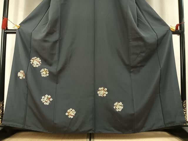 平和屋着物●訪問着　総刺繍　駒刺繍　舞桜文　金彩　正絹　逸品　AABM4137fy