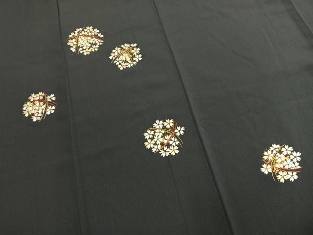 平和屋着物●訪問着　総刺繍　駒刺繍　舞桜文　金彩　正絹　逸品　AABM4137fy