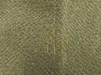 平和屋着物●訪問着　総刺繍　駒刺繍　松葉　舞花文　金糸　鬼しぼ縮緬　正絹　逸品　AABM4140fy