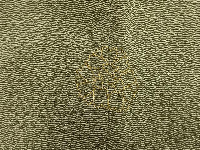 平和屋着物●訪問着　総刺繍　駒刺繍　松葉　舞花文　金糸　鬼しぼ縮緬　正絹　逸品　AABM4140fy