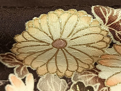 平和屋着物●十代目 歌舞伎役者　坂東三津五郎　訪問着　草花文　暈し染め　金彩　やまと誂製　正絹　逸品　AABM4143fy