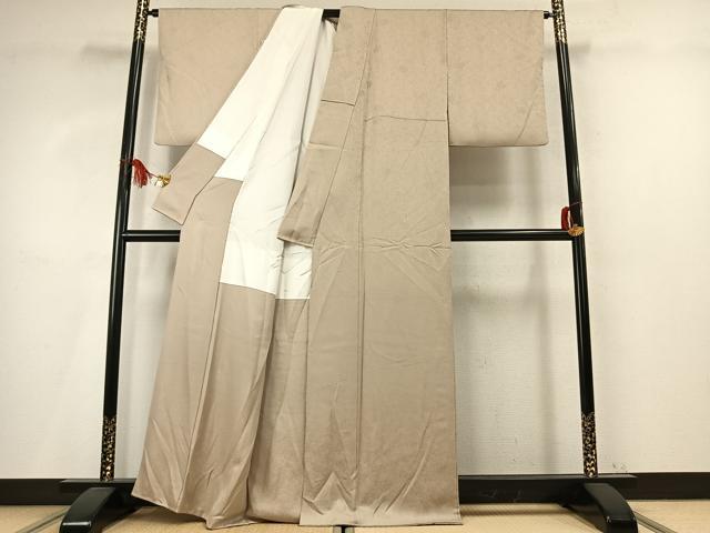 平和屋着物●上質な色無地　花唐草地紋　浅黄色　正絹　逸品　未使用　AABM4145fy