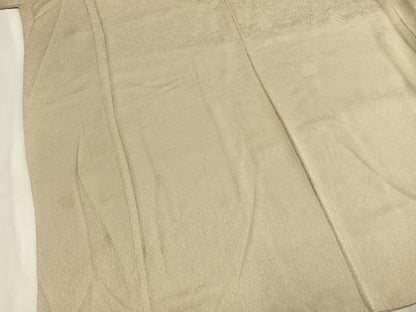 平和屋着物●上質な色無地　花唐草地紋　浅黄色　正絹　逸品　未使用　AABM4145fy