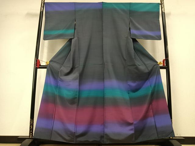 平和屋着物●訪問着　紬地　霞文　正絹　逸品　AABM4146fy