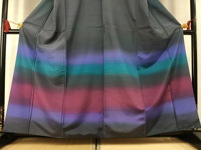 平和屋着物●訪問着　紬地　霞文　正絹　逸品　AABM4146fy