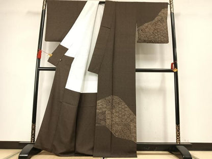 平和屋着物●江戸小紋　訪問着　切嵌花文　さが美扱い　正絹　逸品　AABM4147fy