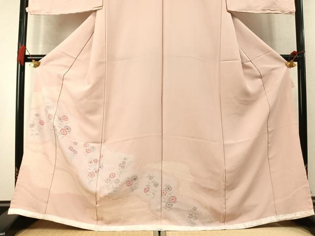 平和屋着物●色留訪問着　絞り　道長花文　仮絵羽　正絹　逸品　未使用　AABM4158fy