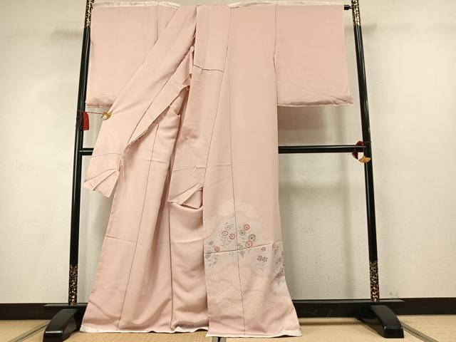 平和屋着物●色留訪問着　絞り　道長花文　仮絵羽　正絹　逸品　未使用　AABM4158fy