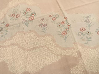 平和屋着物●色留訪問着　絞り　道長花文　仮絵羽　正絹　逸品　未使用　AABM4158fy