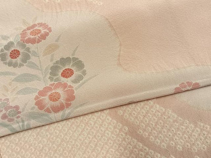 平和屋着物●色留訪問着　絞り　道長花文　仮絵羽　正絹　逸品　未使用　AABM4158fy