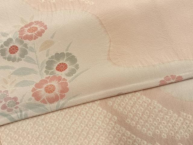 平和屋着物●色留訪問着　絞り　道長花文　仮絵羽　正絹　逸品　未使用　AABM4158fy