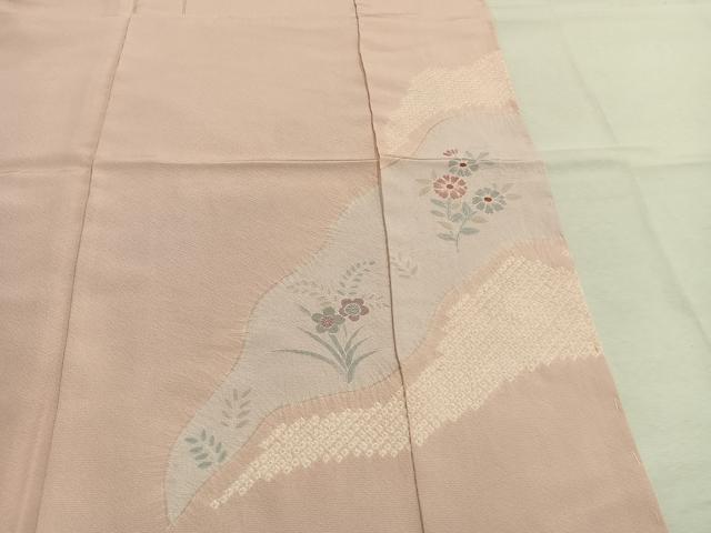 平和屋着物●色留訪問着　絞り　道長花文　仮絵羽　正絹　逸品　未使用　AABM4158fy