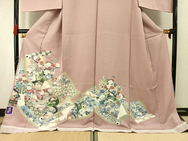 平和屋着物●色留訪問着　堅牢染　孔雀花文　丹後ちりめん　金彩　仮絵羽　正絹　逸品　未使用　AABM4160fy
