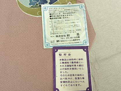 平和屋着物●色留訪問着　堅牢染　孔雀花文　丹後ちりめん　金彩　仮絵羽　正絹　逸品　未使用　AABM4160fy