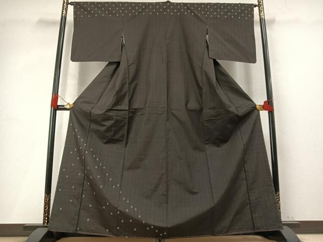 平和屋着物●本場大島紬　訪問着　井桁絣　正絹　逸品　未使用　AABM4162fy