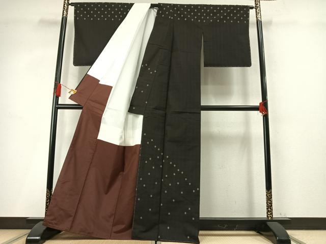 平和屋着物●本場大島紬　訪問着　井桁絣　正絹　逸品　未使用　AABM4162fy