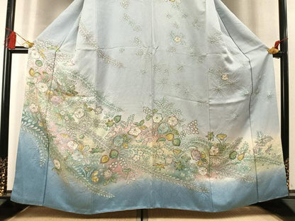 平和屋着物●訪問着　絞り　辻が花　暈し染め　金彩　さが美扱い　正絹　逸品　AABM4164fy