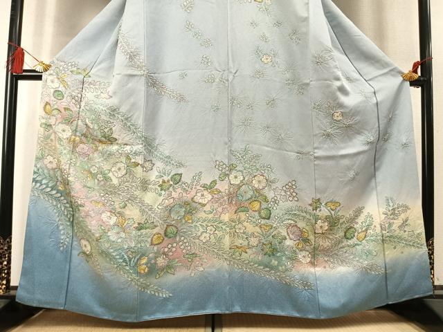 平和屋着物●訪問着　絞り　辻が花　暈し染め　金彩　さが美扱い　正絹　逸品　AABM4164fy