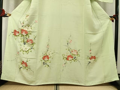 平和屋着物●訪問着　手描き　草花文　正絹　逸品　AABM4174fy