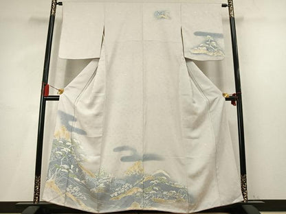 平和屋着物●訪問着　風景松文　暈し染め　正絹　逸品　AABM4175fy