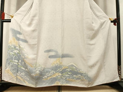 平和屋着物●訪問着　風景松文　暈し染め　正絹　逸品　AABM4175fy