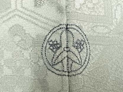 平和屋着物●上質な色無地　切嵌吉祥花地紋　薄雲鼠色　正絹　逸品　未使用　AABM4185fy