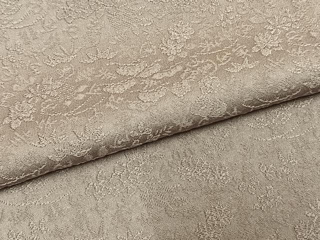 平和屋着物●上質な色無地　草花地紋　鴇鼠色　正絹　逸品　未使用　AABM4188fy