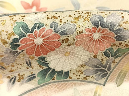 平和屋着物●訪問着　地紙花文　暈し染め　金彩　正絹　逸品　AABM4193fy