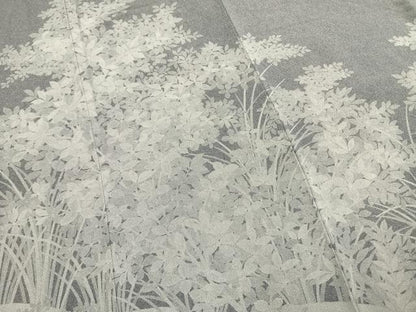 平和屋着物●伝統工芸士 砂川健一　江戸小紋　訪問着　草花文　正絹　逸品　AABM4194fy