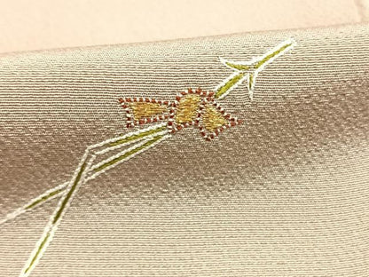平和屋着物●訪問着　総刺繍　松葉　暈し染め　金糸　正絹　逸品　AABM4200fy