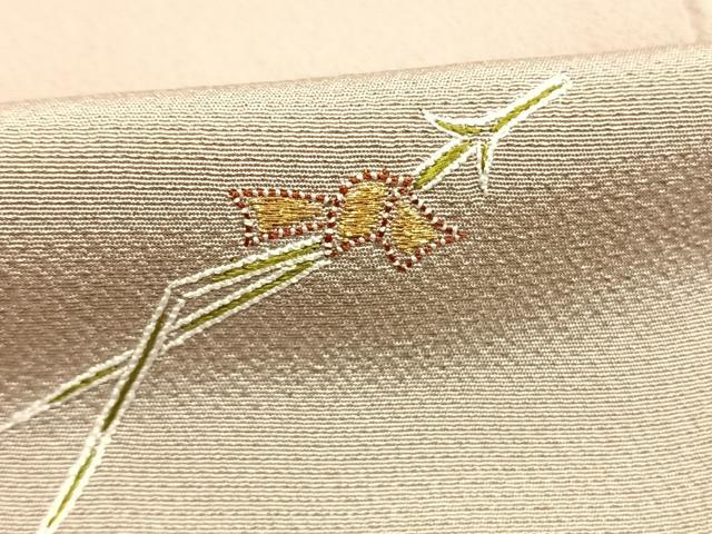 平和屋着物●訪問着　総刺繍　松葉　暈し染め　金糸　正絹　逸品　AABM4200fy