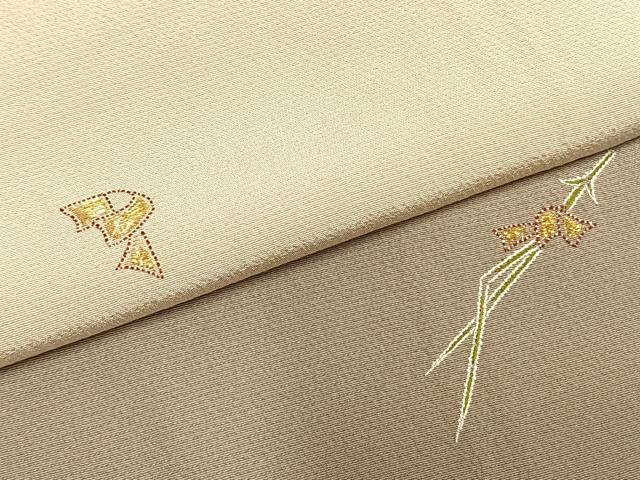 平和屋着物●訪問着　総刺繍　松葉　暈し染め　金糸　正絹　逸品　AABM4200fy