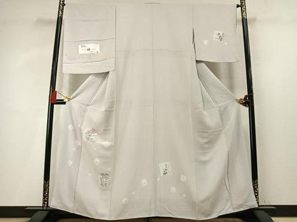 平和屋着物●絞芸師　中村雄二　訪問着　色紙花文　丹後ちりめん　反端付き　正絹　逸品　AABM4202fy