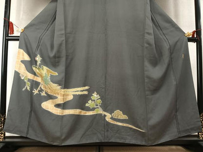 平和屋着物●京友禅の第一人者　松井青々　色留袖　流水花鳥文　金彩　証紙付き　正絹　逸品　AABM4204fy