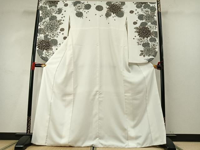 平和屋着物●小振袖　二尺袖　草花文　洗える着物　AABM4206fy